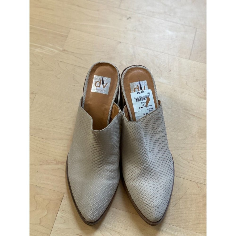 Dolce Vita "Tendle" Mules Womens Beige Snake Embossed DV - Picture 2 of 9